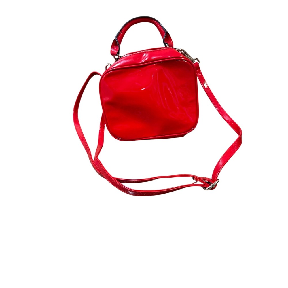 Wild Fable Red Patent Faux Leather Square Mini Top Handle Crossbody Bag
